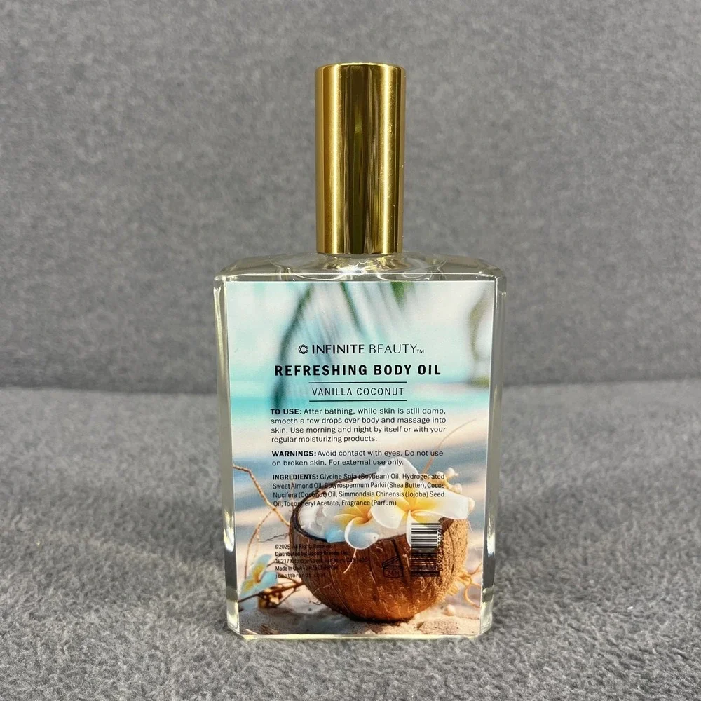 Infinite Beauty‎ Refreshing Hydrating Body Oil Vanilla Coconut 5 oz New